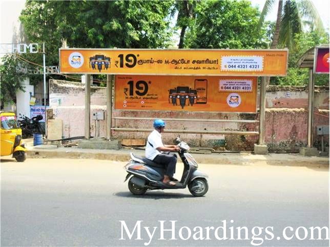 Advertising rates on  Ega Theatre Bus Stop 1 Chennai, Flex Banner Rates in TN